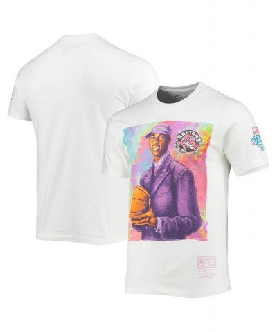 Men's Tracy Mcgrady White Toronto Raptors Hardwood Classics Draft Day Colorwash T-shirt $21.99 T-Shirts