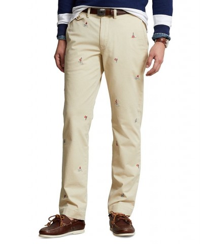 Men's Straight Fit Embroidered Chino Pants Multi $77.42 Pants