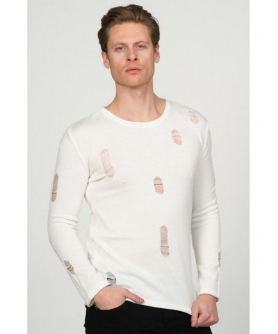 Men's Modern Distorted Sweater White $43.05 Sweaters